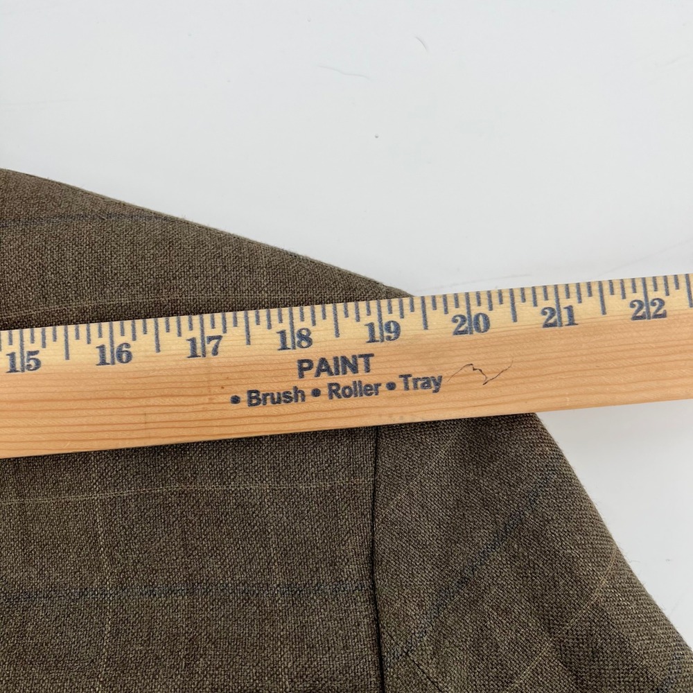 Jos A Bank 39R Blazer Mens Brown Plaid Silk Wool Blend Sport Coat 2 Button - Picture 10 of 13